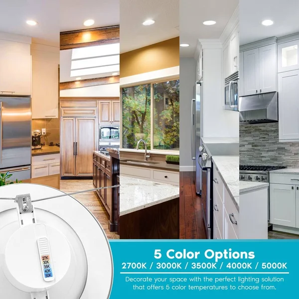 Luxrite 5/6x22 LED Recessed Downlight, Color Selectable 2700K - 5000K, Dimmable Can Light, 1100lm, Baffle Trim 16-Pack