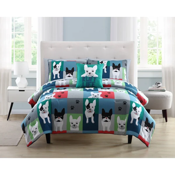 Asher Home Kids Puppy Patchwork Comforter Set - Full - Queen