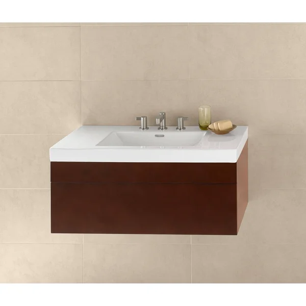 Ronbow 37 inch Evin Ceramic SinkTop with Single Faucet Hole in White