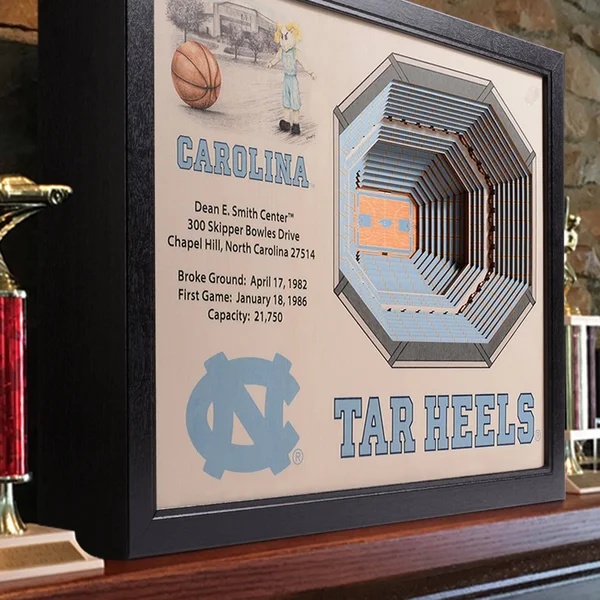 NCAA 3D Stadium Wall Art - North Carolina Tar Heels