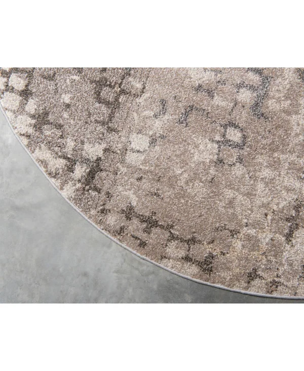 Unique Loom Nirvana Chromatic Area Rug - 8& x 8& Round - Gray