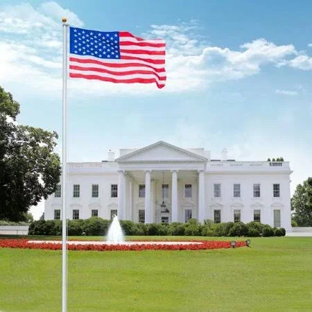 Akoyovwerve 25ft Aluminum Flagpole America Flag and Flagpole Outdoor Decoration Sectional Halyard Pole US America Flag Flagpole