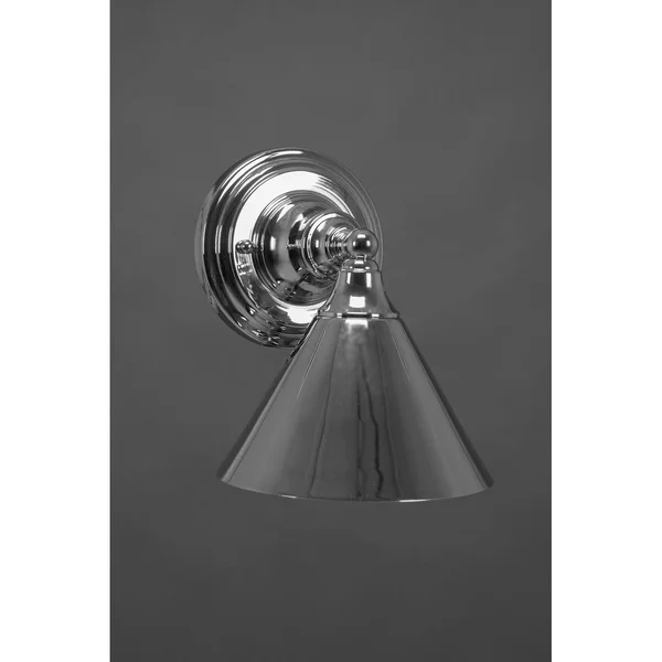 Toltec 40-CH-421 Wall Sconce in Chrome Finish - Bronze Cone Metal Shade