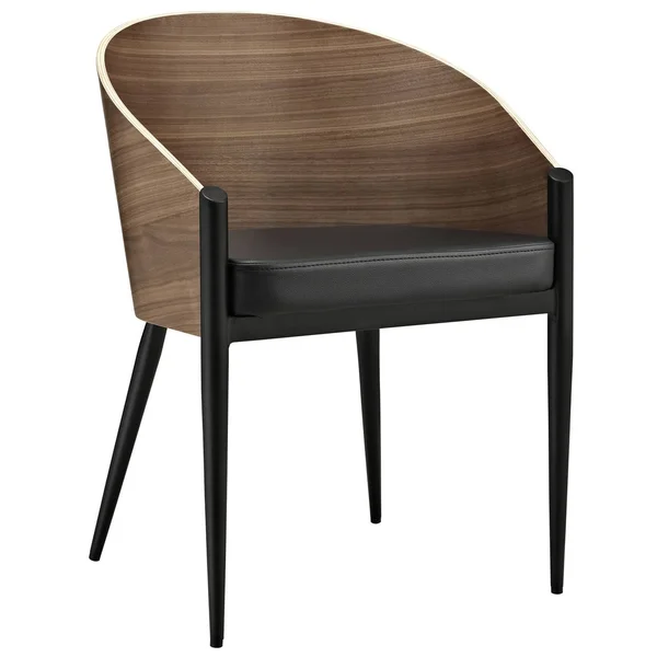 Modern Contemporary Kitchen Wood Dining Armchair Walnut - Brown