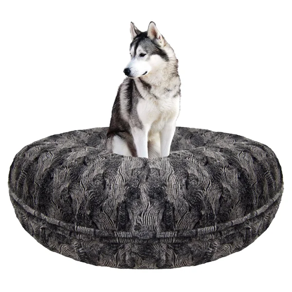 Bessie and Barnie Signature Arctic Seal Luxury Extra Plush Faux Fur Bagel Pet, Dog Bed - XL - 50x22