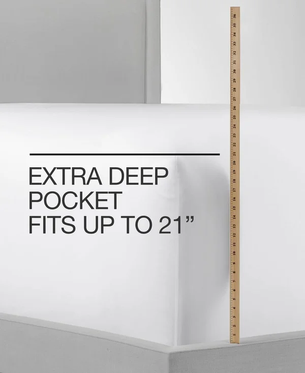 Fairfield Square Collection Brookline 1400-Thread Count 6-Pc. King Extra Deep Pocket Sheet Set - Light Grey