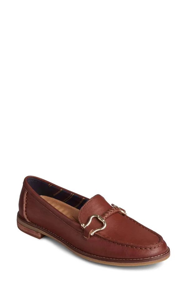 Women's Sperry Seaport Penny Plushwave Shackle Leather Loafer Tan, Size 10M
