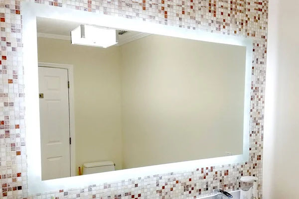 Mirrors & Marble LED Side-Lighted Bathroom Vanity Mirror: 48x22 Wide x 36x22 Tall - Rectangular - Wall-Mounted