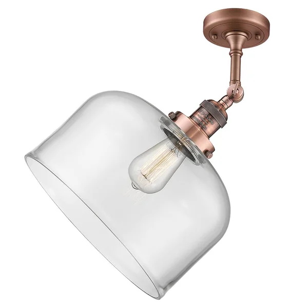 Innovations 201F-BK-G72-L-LED Matte Black X-Large Bell 1 Light Semi-Flush Mount