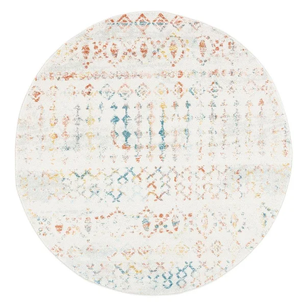 Safavieh Tulum Herbert Distressed Southwestern Area Rug, 6&7 inch x 6&7 inch Round, Ivory/Pink