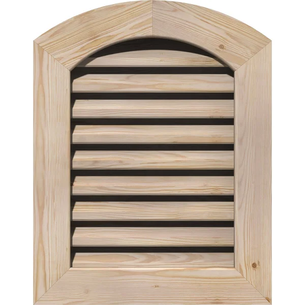 Ekena Millwork 12-in W x 26-in H Arch Top Gable Vent (17-in W x 31-in H Frame Size): Unfinished - Functional, Smooth Pine Gable V