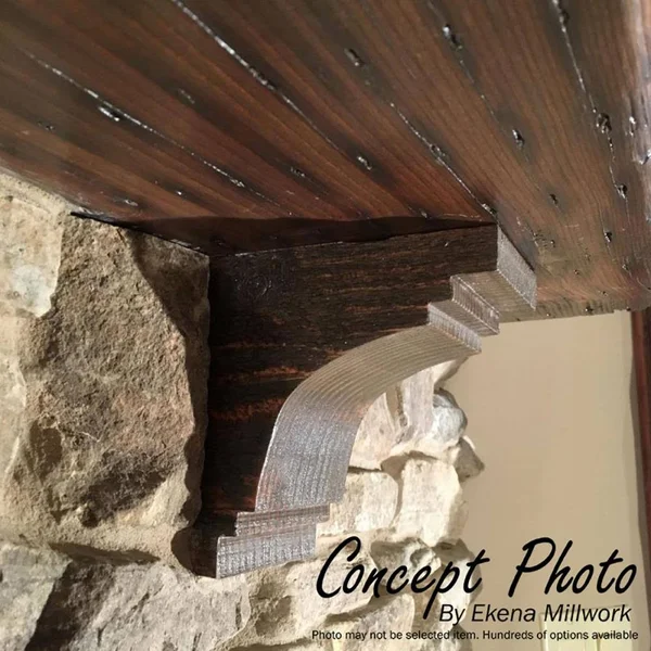 Ekena Millwork COR06X06X14DEL00RWR 6x22W x 6x22D x 14x22H Del Monte Rough Sawn Corbel - Western Red Cedar