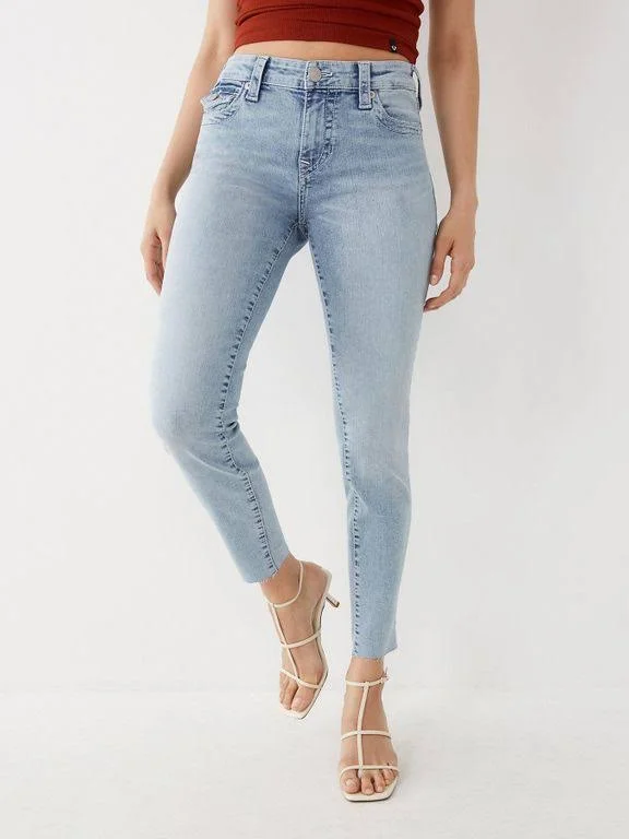 True Religion Women's Jennie Mid Rise Capri - Light Vintage, 28