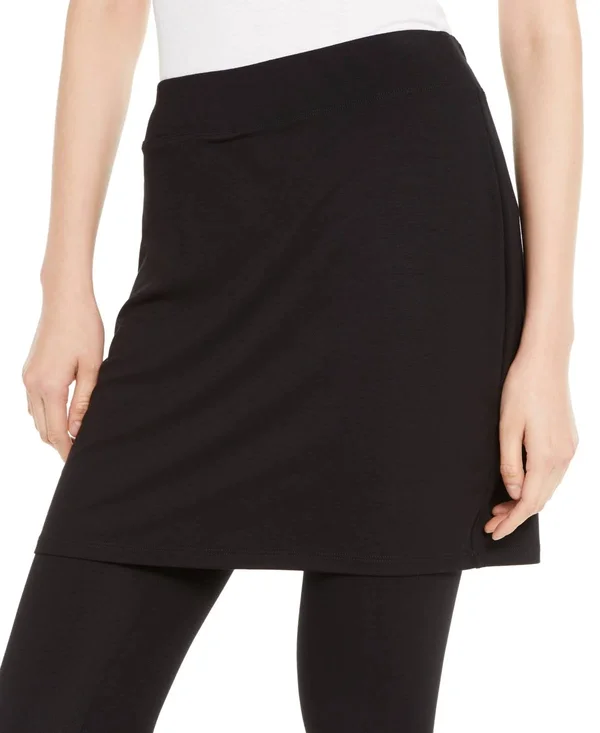 Eileen Fisher System Stretch Jersey Knit Skirted Leggings - Regular & Petite, Created for Macy&s - Charcoal