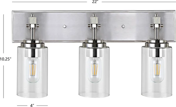 Safavieh Warley Wall Sconce-Nickel/Clear