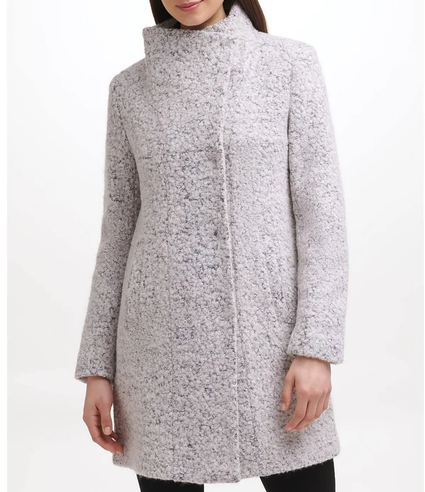 Kenneth Cole New York Women's Pressed Wool-Blend Boucle Coat