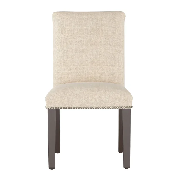 Shelly Nail Button Dining Chair Cream Linen - Skyline Furniture