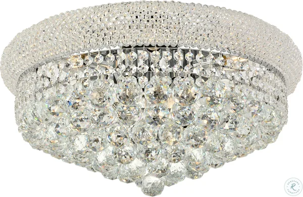 Elegant Lighting V1800F20C/EC Primo 10 Light Chrome Flush Mount Clear Elegant Cut Crystal