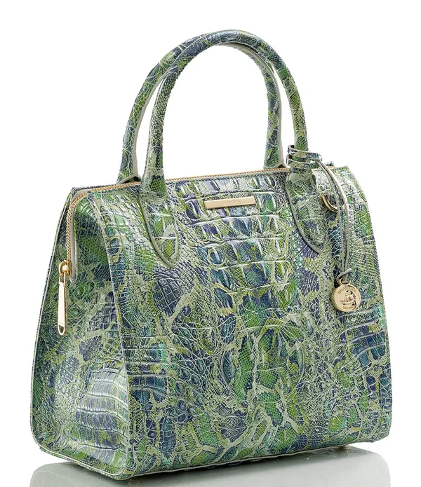 Brahmin Small Caroline Melbourne Leather Satchel - Green Viper Melbourne