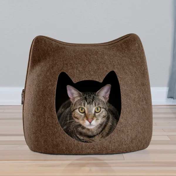 FurHaven Felt Cubby - Cat Shape Cutout Pet Bed