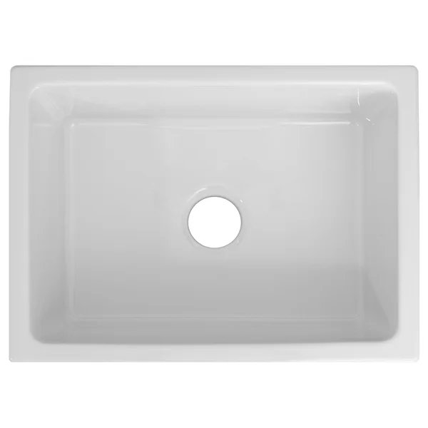 ZLINE Venice 24 inch Farmhouse Reversible Fireclay Sink in White Gloss - FRC5120-WH-24