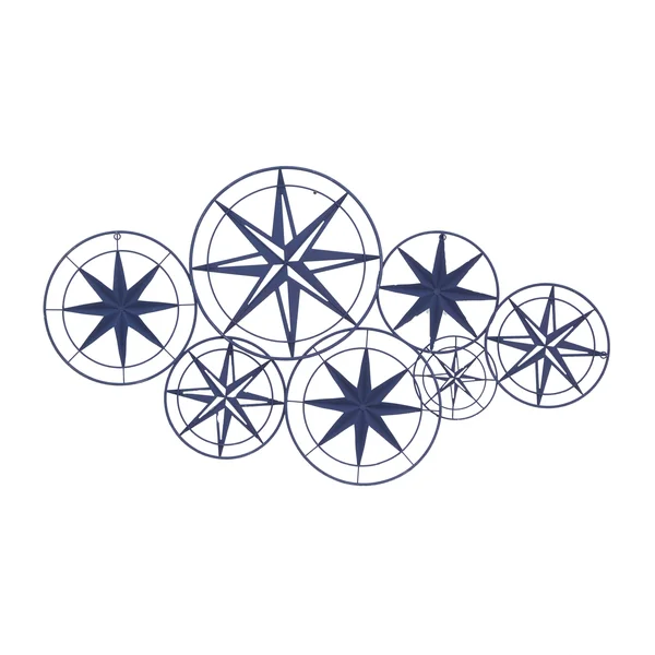 Blue Iron Contemporary Wall Decor - 48 x 1 x 26