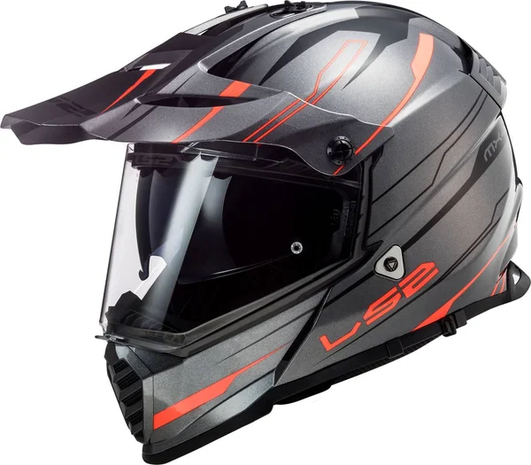 LS2 - Helmet MX436 Pioneer Evo Knight Titanium - Fluo Orange - Size S