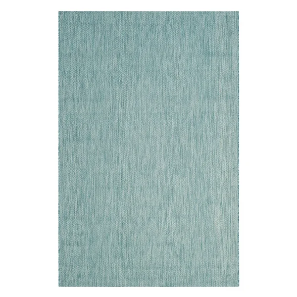 Safavieh Indoor/ Outdoor Courtyard Aqua/ Aqua Rug - 6&7x22 x 6&7x22 Round