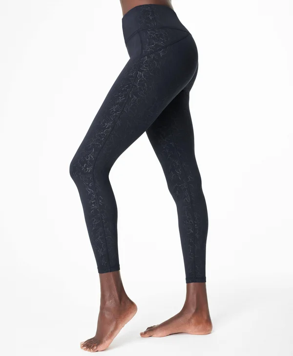 Sweaty Betty All Day Emboss 7/8 Workout Leggings - Blue, Women's Xxs