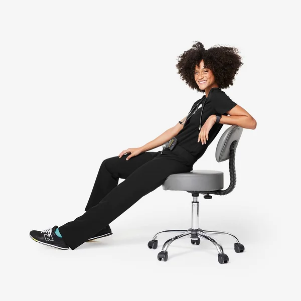 Figs Womens Black Livingston - Tall Basic Scrub Pants