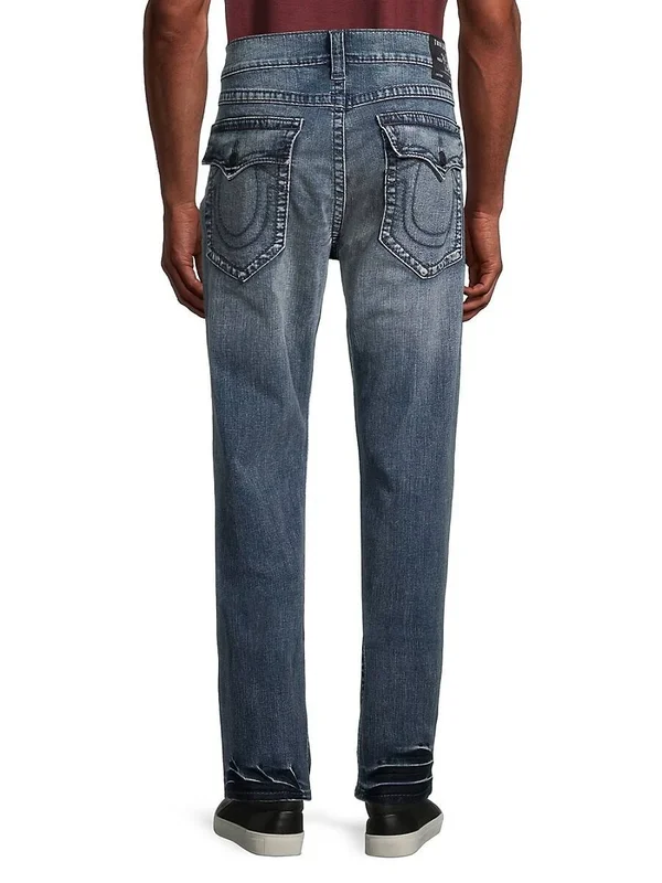 True Religion Men's Ricky Flap Straight Jeans - Blue - Size 34