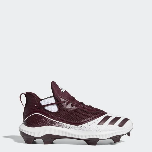 Adidas Icon V Bounce TPU White/Maroon Men's Baseball Cleats 11.5