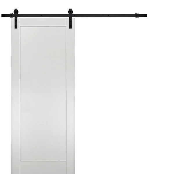 Sturdy Barn Door Hardware, Planum 0010 Black Matte - 28x22 x 84x22