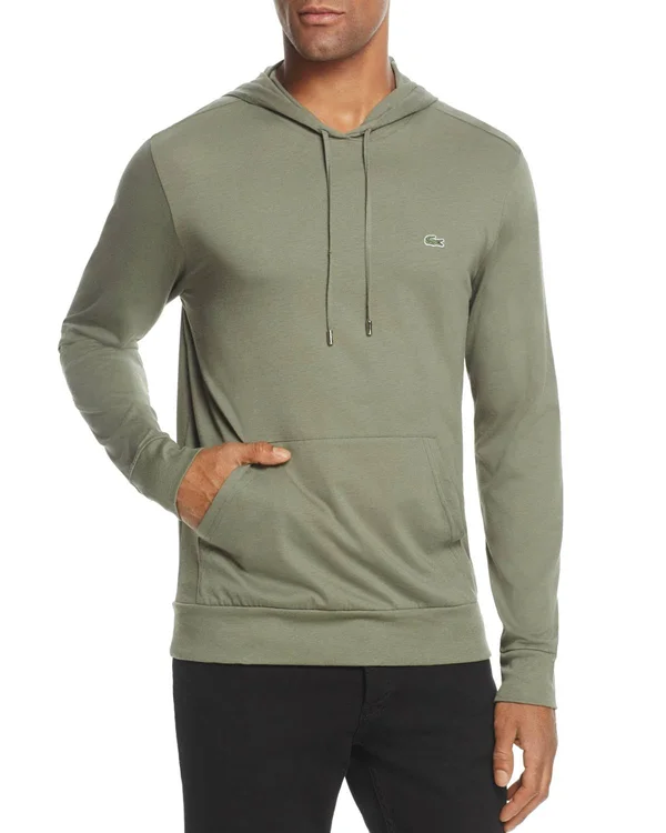 Lacoste Men's Long Sleeve Hooded Jersey Cotton T-Shirt Hoodie