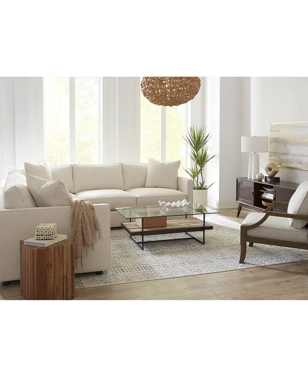 Closeout! Stevon Fabric Accent Chair, Created for Macy's - Cork Stone