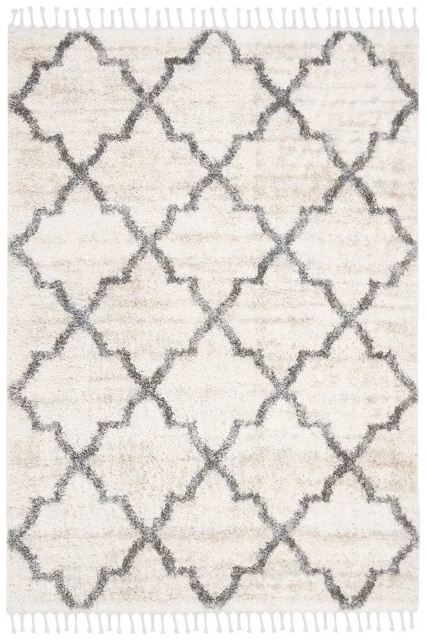 Safavieh Berber Fringe Shag 627 Area Rug - Cream, Grey, 6& x 9& Rectangle