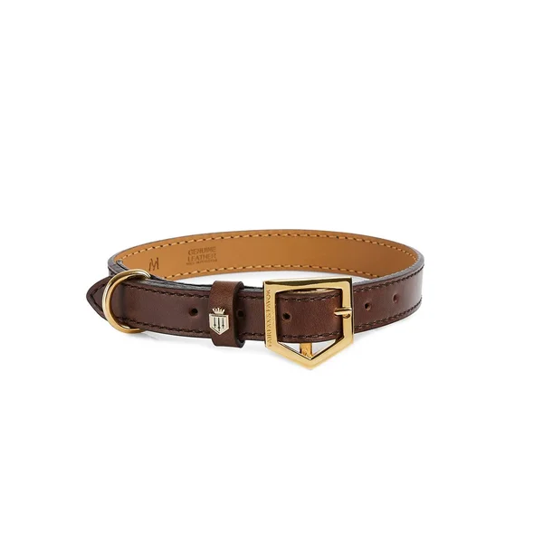 Fitzroy Dog Collar - Mahogany Leather - Medium