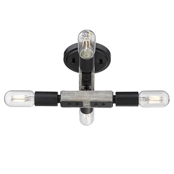 Golden Lighting 7808-FM Blk Lowell Flush Mount Matte Black