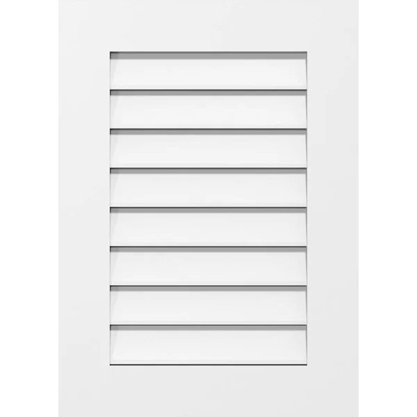 Vertical Surface Mount: Functional, Standard Frame PVC Gable Vent Ekena Millwork Size: 32x22 W x 28x22 L