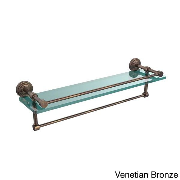 Allied Brass Gallery Glass Shelf with Towel Bar - Venetian Bronze - 22 inch