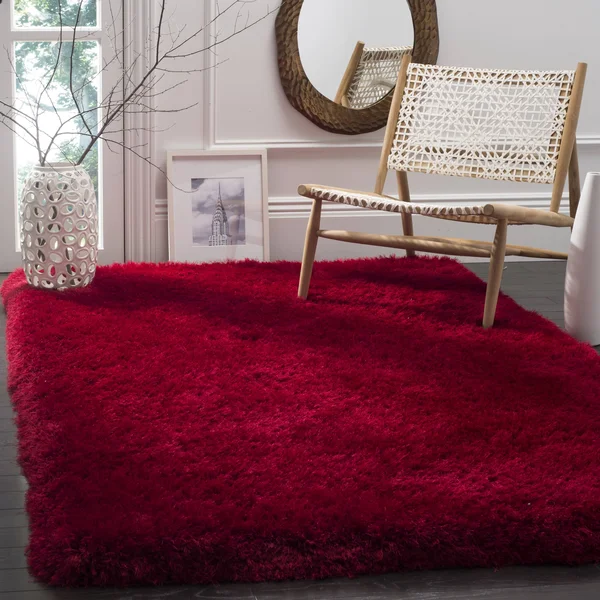 Safavieh Luxe Shag Red 3 ft. x 5 ft. Area Rug