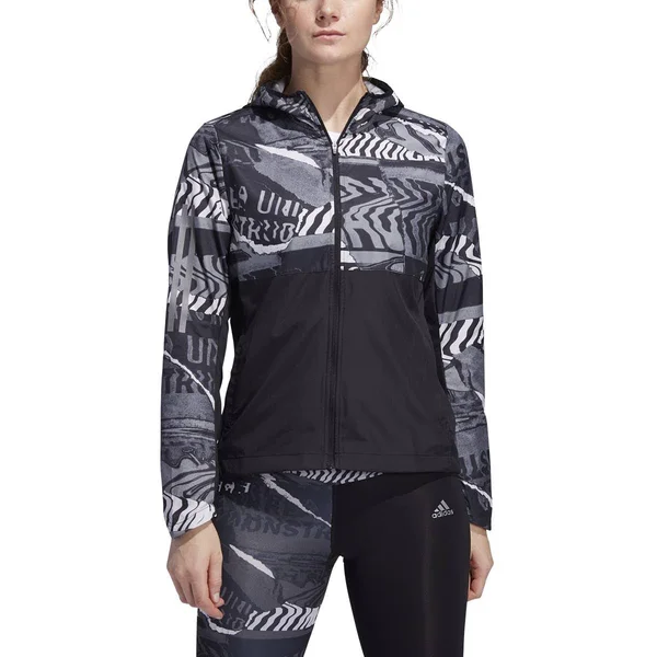 Adidas Women's Own The Run City Clash Wind Jacket - Size: Medium, Black