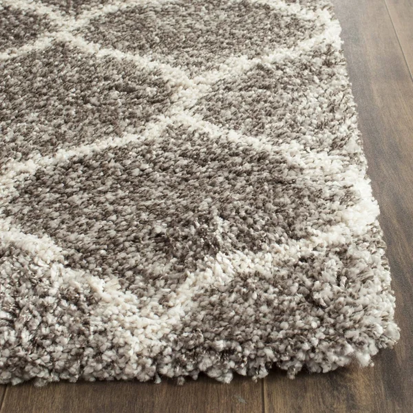 Safavieh Hudson Shag SGH280B Grey - Ivory Rug 7& x 7& Round