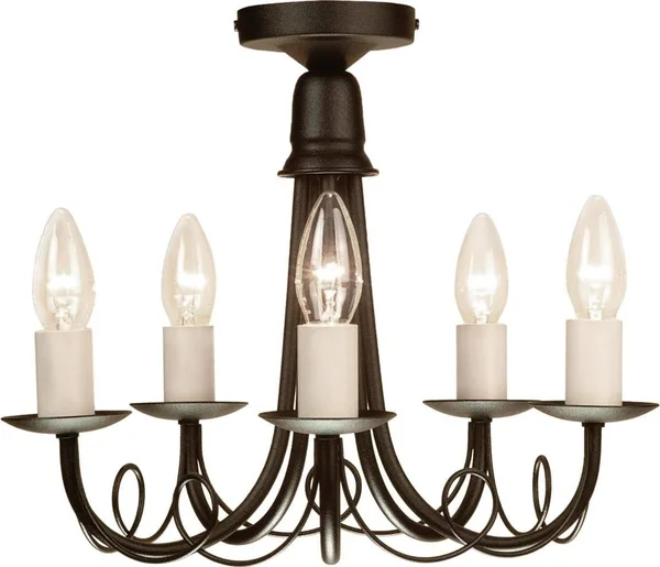 Elstead Minster 5 Light Chandelier Black Chandelier Lighting MN5BLACK
