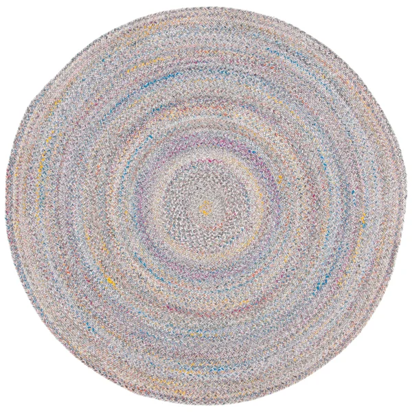 Safavieh Braided Mared Flatweave Rug - 6' x 6' Round - Yellow/Grey