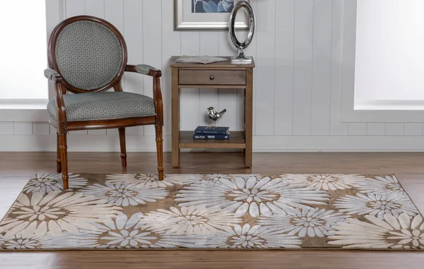 Linon Milan Floral Rug - Brown, 8x10 ft