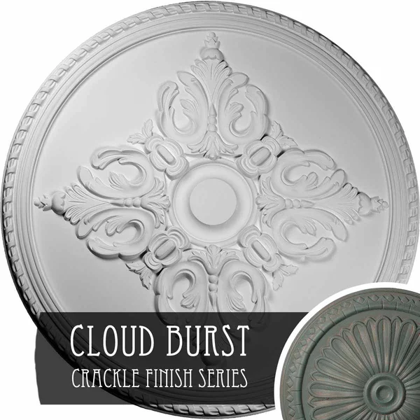 54 1/4x22OD x 2 7/8x22P Milton Ceiling Medallion (Fits Canopies Up to 10 1/2x22) - Hand-Painted Cloud Burst Crackle