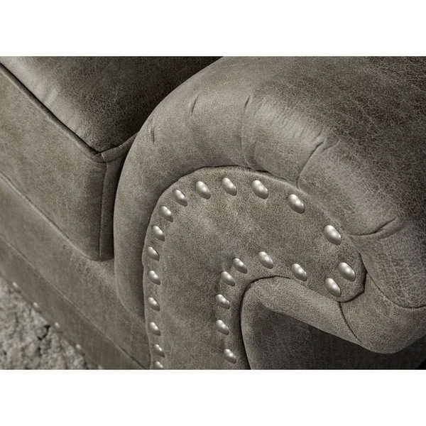 Roundhill Furniture Leinster Faux Leather Upholstered Accent Chair Stone Gray
