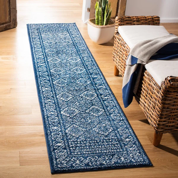 Safavieh Tulum Rug Collection TUL264N - Navy, Ivory - 6&-7x22 x 6&-7x22 Square