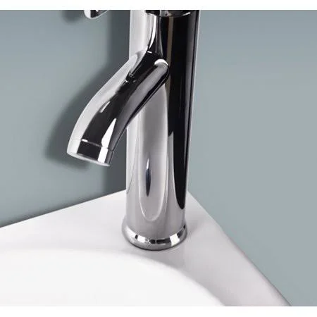 White Porcelain Wall Mount Ceramic Bathroom Vanity Vessel Sink w/ Chrome Faucet